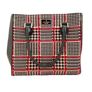 Kate Spade Red/Black Houndstooth Medium Tote